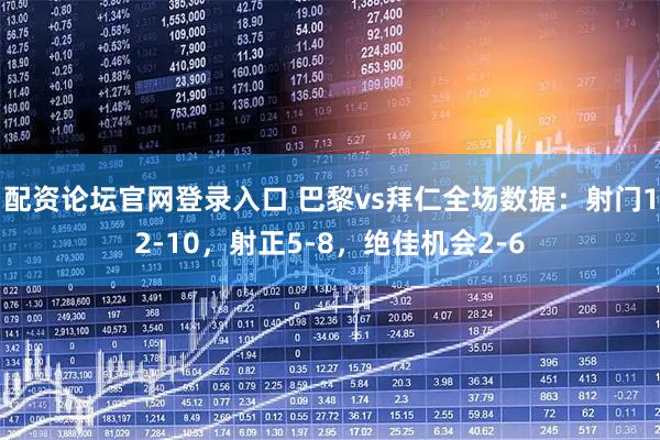 配资论坛官网登录入口 巴黎vs拜仁全场数据：射门12-10，射正5-8，绝佳机会2-6